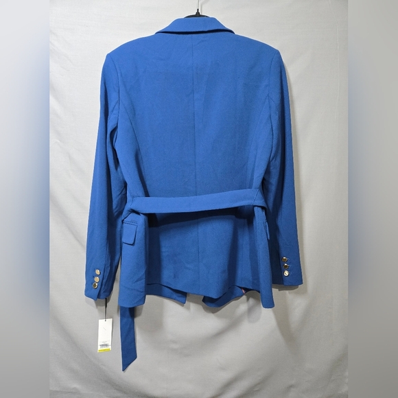 NWT Calvin Klein Blue Belted Blazer Jacket Women’s Size 14 Workwear Career‎ - Picture 5 of 14